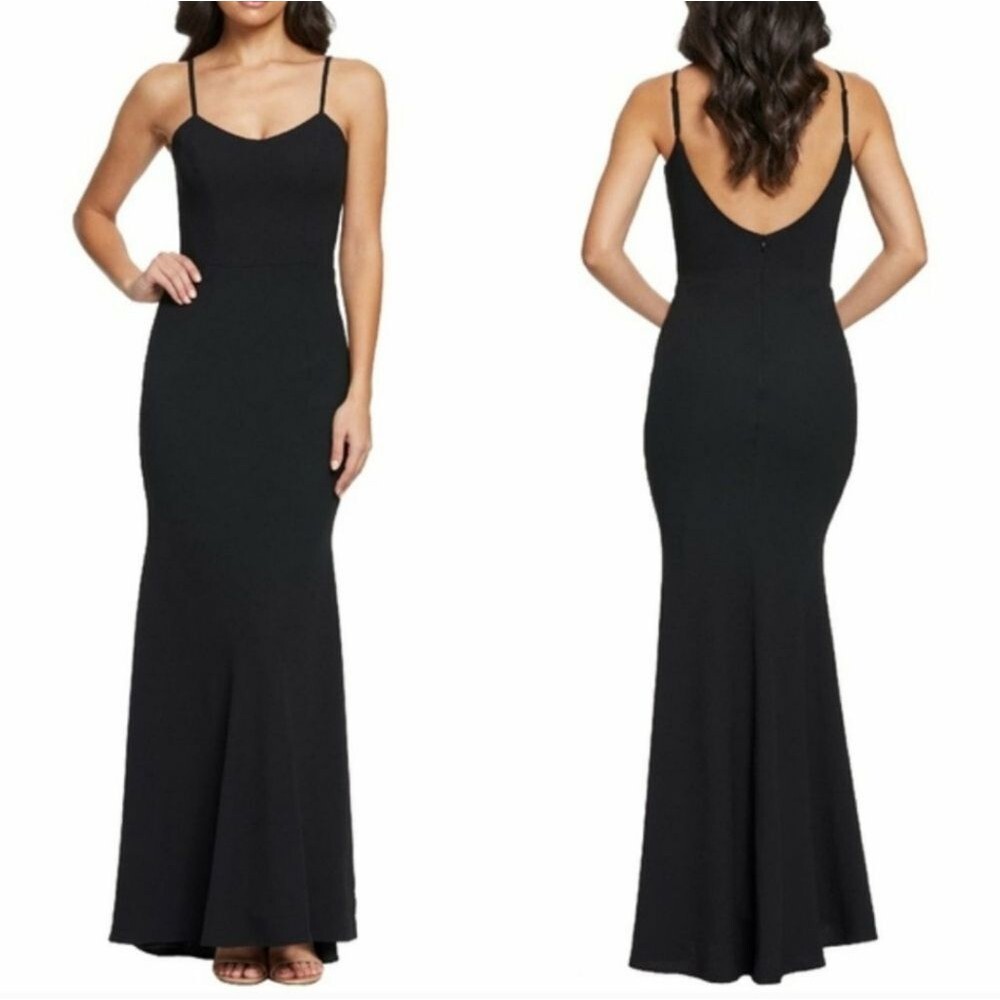 Dress The Population Jodi Stretch Crepe Mermaid Hem Evening Gown